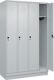 Garderobenschrank m.Sockel H1950xB1200xT500mm lichtgrau 4Abt.C+P
