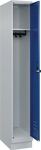 Garderobenschrank m.Sockel H1950xB300xT500mm lichtgrau/enzianblau 1Abt.C+P
