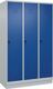 Garderobenschrank m.Sockel H1950xB1200xT500mm lichtgrau/enzianblau 3Abt.C+P