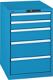 Schubladenschrank H850xB564xT725mm blau/blau 5 Schubl.Vollauszug,CodeLock