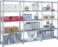 Schraubregal Anbauregal eins.Lager H2000xB1000xT500mm verz.5 Fbd.Trgf.100kg META