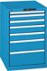 Schubladenschrank H850xB564xT725mm blau/blau 7 Schubl.Vollauszug,CodeLock