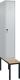 Garderobenschrank m.untergebauter Sitzbank H2120xB300xT815mm lichtgrau 1Abt.C+P
