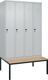 Garderobenschrank m.untergebauter Sitzbank H2120xB1200xT815mm lichtgrau 4Abt.
