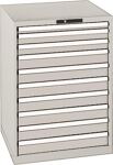 Schubladenschrank H1000xB717xT725mm lichtgrau 10Schubl.Vollauszug,CodeLock LISTA