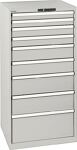 Schubladenschrank H1450xB717xT725 2x75/100/150/200 1x300 lichtgrau VA.75kg Code