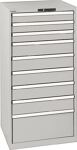 Schubladenschrank H1450xB717xT725mm grau 3x100,5x150,1x300mm Vollausz.CodeLock