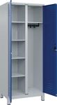 Kleider-Wäscheschrank Classic H1950xB800xT500mm STA grau/blau Anz.Abt.2 m.Füßen