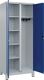 Kleider-Wäscheschrank Classic H1950xB800xT500mm STA grau/blau Anz.Abt.2 m.Füßen