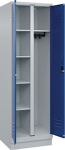 Kleider-Wäscheschrank Classic H1950xB600xT500mm STA grau/blau Anz.Abt.2 m.Sockel