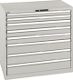 Schubladenschrank H1000xB1023xT725mm grau/grau 8Schubl.Vollauszug,CodeLock LISTA