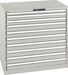 Schubladenschrank H1000xB1023xT725mm grau/grau 10Schub.Vollauszug,CodeLock LISTA