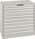 Schubladenschrank H1000xB1023xT725mm grau/grau 10Schub.Vollauszug,CodeLock LISTA