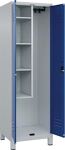 Putzmittelschrank Classic PLUS H1950xB600xT500mm m.Füßen lichtgrau/enzianblauC+P