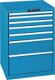 Schubladenschrank H1000xB717xT725mm lichtblau 7Schub.Vollauszug CodeLock LISTA