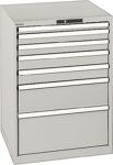Schubladenschrank H1000xB717xT725mm lichtgrau 7Schubl.Vollauszug,CodeLock LISTA