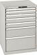 Schubladenschrank H1000xB717xT725mm lichtgrau 7Schubl.Vollauszug,CodeLock LISTA