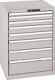 Schubladenschrank H1000xB717xT725mm lichtgrau 8Schubl.Vollauszug,CodeLock LISTA