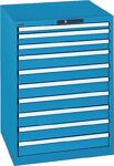 Schubladenschrank H1000xB717xT725mm lichtblau 10Schubl.Vollauszug CodeLock LISTA