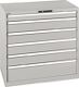 Schubladenschrank H1000xB1023xT725mm grau 1x100,4x150,1x200mmSchubl.Volla.CodeLo