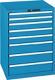 Schubladenschrank H1000xB1023xT725mm blau 7 Schubl.VollauszugCodeLock LISTA