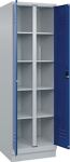 Wäscheschrank Classic H1950xB600xT500mm STA grau/blau Anz.Abt.2 m.Sockel