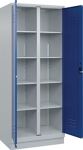 Wäscheschrank Classic H1950xB800xT500mm STA grau/blau Anz.Abt.2 m.Sockel