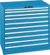 Schubladenschrank H1000xB1023xT725mm blau 1x50,2x75,7x100mmSchubl.Volla.CodeLock