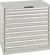 Schubladenschrank H1000xB1023xT725mm grau 1x50,2x75,7x100mmSchubl.Volla.CodeLock