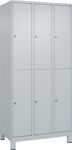 Garderobenschrank m.Füßen H1950xB900xT500mm lichtgrau 3x2 Abt.C+P