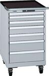 Schubladenschrank H990xB564xT725mm grau/grau 7 Schubl.Vollauszug,CodeLock LISTA