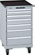 Schubladenschrank H990xB564xT725mm grau/grau 7 Schubl.Vollauszug,CodeLock LISTA