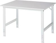 Arbeitstisch B1250xT800xH760-1080mm Arbeitsplatte Melamin Gestell lichtgrau