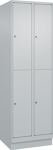 Garderobenschrank m.Sockel H1950xB600xT500mm lichtgrau 2x2 Abt.C+P