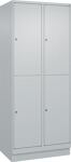 Garderobenschrank m.Sockel H1950xB800xT500mm lichtgrau 2x2 Abt.C+P
