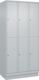Garderobenschrank m.Sockel H1950xB900xT500mm lichtgrau 3x2 Abt.C+P
