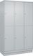 Garderobenschrank m.Sockel H1950xB1200xT500mm lichtgrau 3x2 Abt.C+P