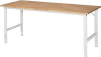 Arbeitstisch B2000xT800xH760-1080mm Arbeitsplatte Buche Gestell lichtgrau