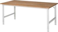 Arbeitstisch B2000xT1000xH760-1080mm Arbeitsplatte Buche Gestell lichtgrau