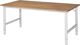 Arbeitstisch B2000xT1000xH760-1080mm Arbeitsplatte Buche Gestell lichtgrau