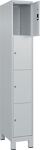 Fächerschrank Classic PLUS H1950xB300xT500mm m.Füßen Anz.Fächer 1x4 lichtgrau li
