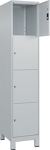 Fächerschrank Classic PLUS H1950xB400xT500mm m.Füßen Anz.Fächer 1x4 lichtgrau li