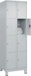 Fächerschrank Classic PLUS H1950xB600xT500mm m.Füßen Anz.Fächer 2x4 lichtgrau li
