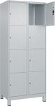 Fächerschrank Classic PLUS H1950xB800xT500mm m.Füßen Anz.Fächer 2x4 lichtgrau li