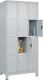 Fächerschrank Classic PLUS H1950xB900xT500mm m.Füßen Anz.Fächer 3x4 lichtgrau li