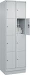 Fächerschrank Classic PLUS H1950xB600xT500mm m.Sockel Anz.Fächer 2x4 lichtgrau l