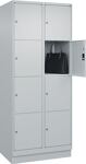 Fächerschrank Classic PLUS H1950xB800xT500mm m.Sockel Anz.Fächer 2x4 lichtgrau l