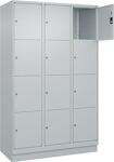 Fächerschrank Classic PLUS H1950xB1200xT500mm m.Sockel Anz.Fächer 3x4 lichtgrau