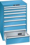 Schubladenschrank H1000xB717xT725mm blau/blau 8 Schubl.Vollauszug,KeyLock LISTA