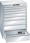 Schubladenschrank H1000xB717xT725mm grau/grau 8 Schubl.Vollauszug,KeyLock LISTA